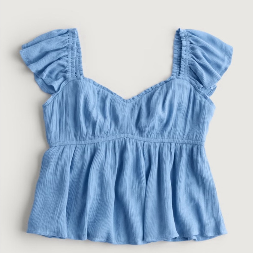 Blue Babydoll Top - Hollister